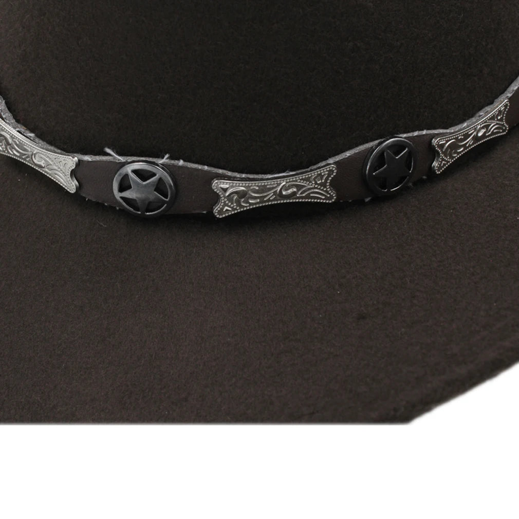Women's Men's Western Cowboy Hat Wide Brim with Leather Belt Costume Cowgirl Fedoras Caps Chapeau for Masquerade Party Birthday