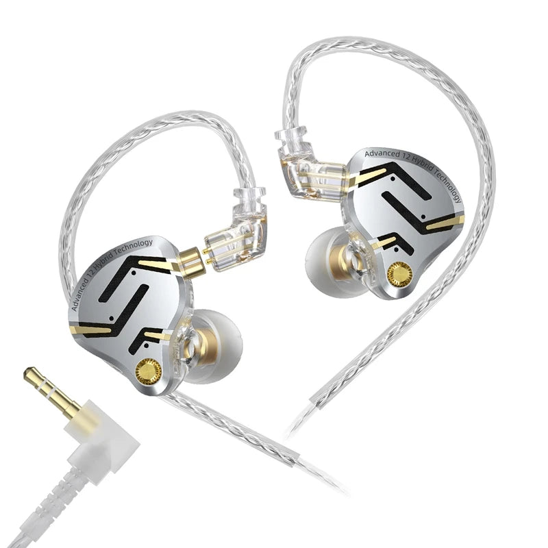 KZ ZS12 PRO 2 1DD+5BA  Flagship-Grade Super Linear Hybrid Wired Headphones 3.5mm/typec Detachable Cable HIFI Gaming Headest