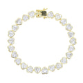 Valentine's Day Gift Fashion Jewelry For Women Gold Color High Quality Bezel Heart CZ Bracelet