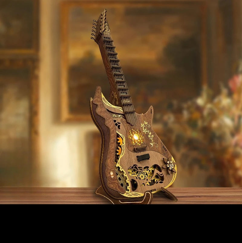 Guitar can be played DIY hand-assembled music theme birthday gift commemorative ornament