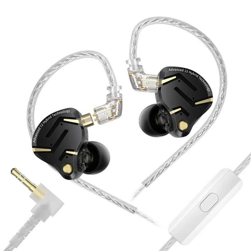 KZ ZS12 PRO 2 1DD+5BA  Flagship-Grade Super Linear Hybrid Wired Headphones 3.5mm/typec Detachable Cable HIFI Gaming Headest
