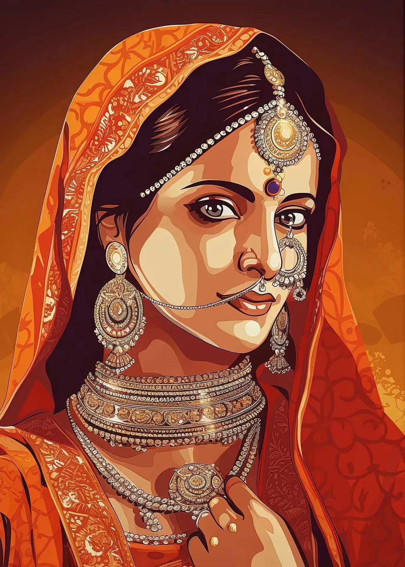 Indian Woman Dance Poster Vintage Traditional Beautiful Indian Woman Art Canvas Painting Wall Print Picture Room Home Decor - Free Item.