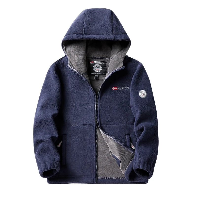 2024 Brand Winter Fleece Jacket Men's Casual Thickened Wool Jacket high quality Design Warm Fashion Hooded Coat Outdoor Ski Suit