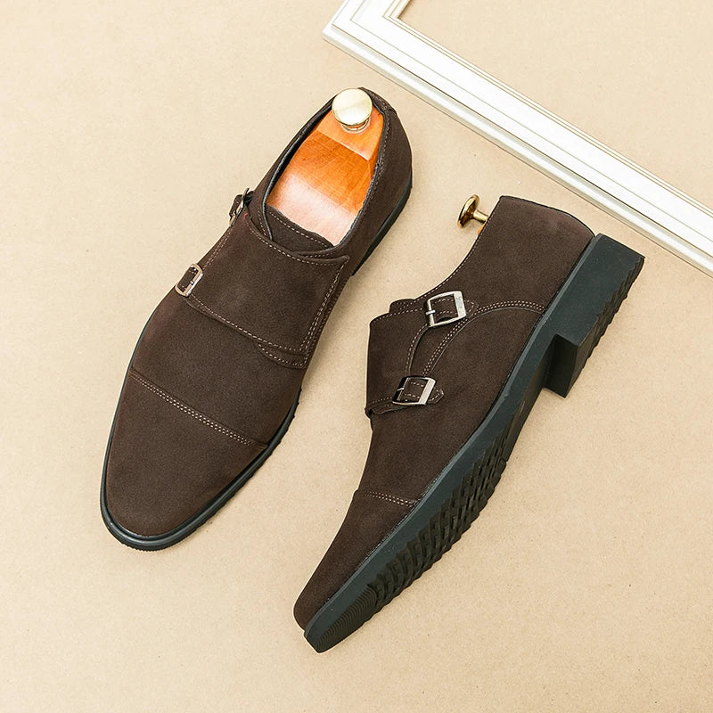 Hot Selling Men's Suede Shoes Europe America Anti-skid Flat Shoes Fashionable Loafers Men's Work Shoes Soft Soled Dress Shoes