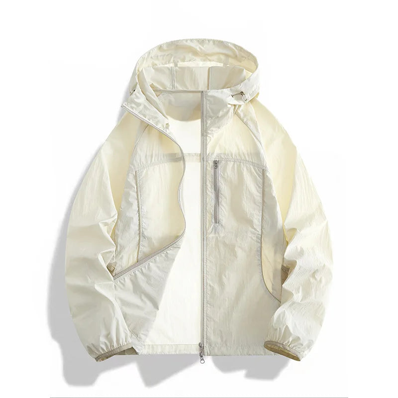 Summer UV Protection Hooded Jacket Unisex UPF50+ Ultra Thin Ice Silk Fishing Skin Coat with Quick-Dry Technology Outdoor Sports