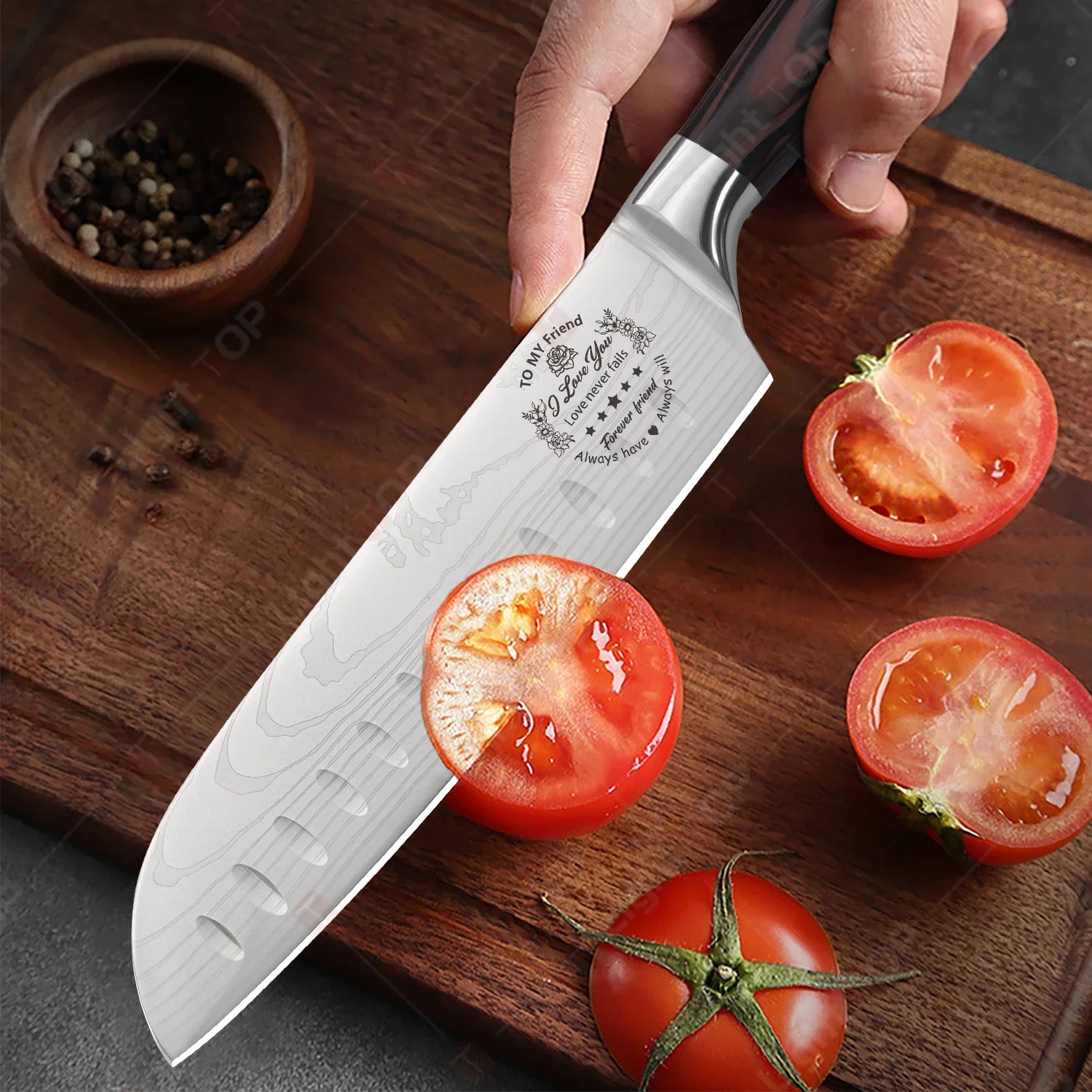 WXCOO Professional Chef's Knife Japanese Sharp Meat Cleaver Cooking Damascus Laser Kitchen with Gift Box Fruit Slicing Knife