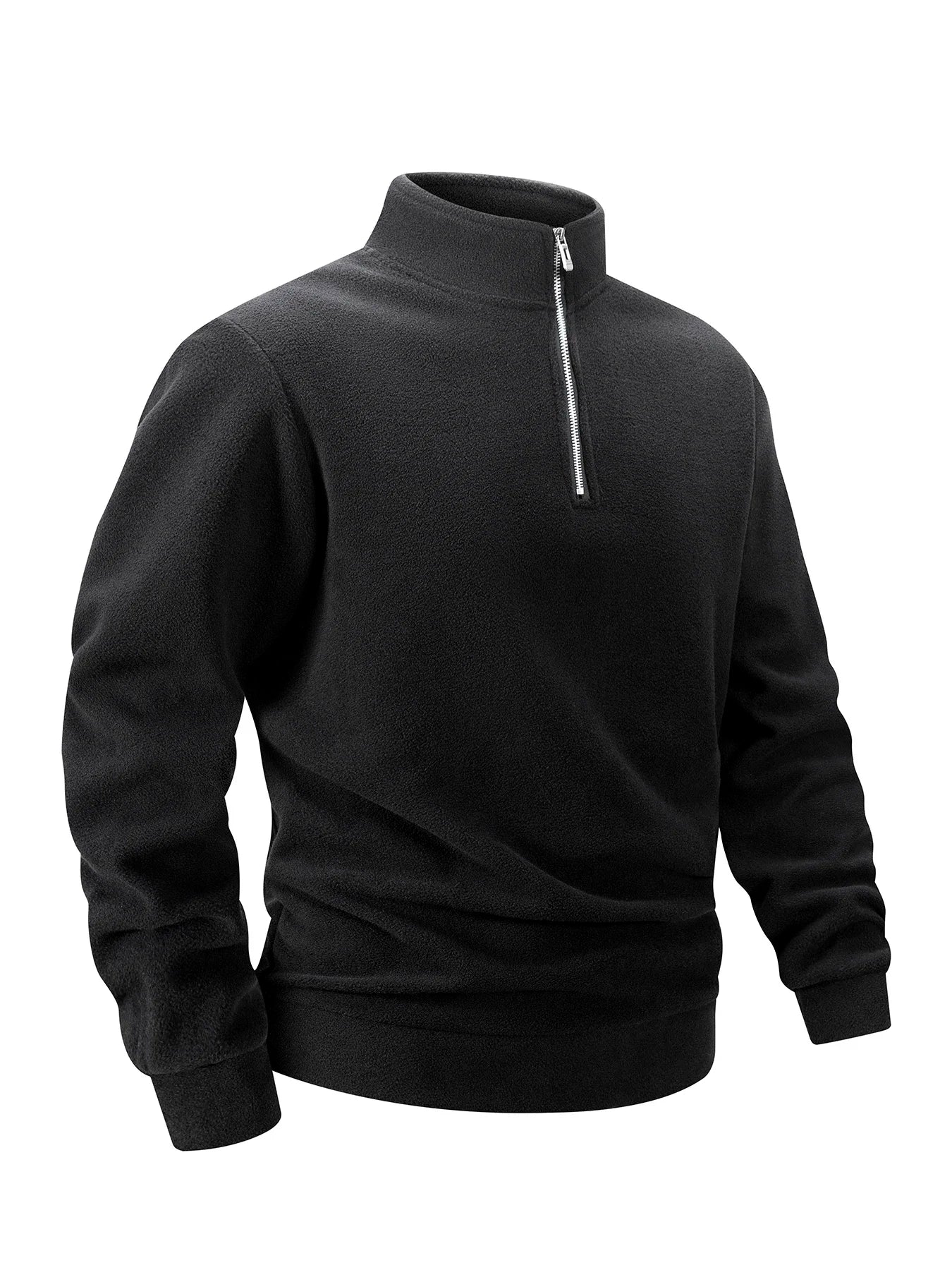 Men's Fleece Warm Sweatshirt Half Zipper Turtleneck Sweatshirt Solid Autumn Winter Pullover Thick Casual Sweatshirts Sportswear