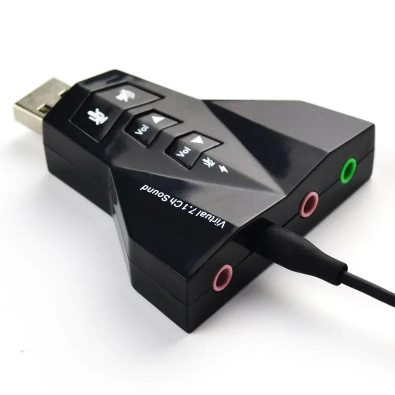 7.1 USB Sound Card External USB Audio Double Adaprter USB To Jack 3.5mm Earphone Micphone for Computer Notebook Win