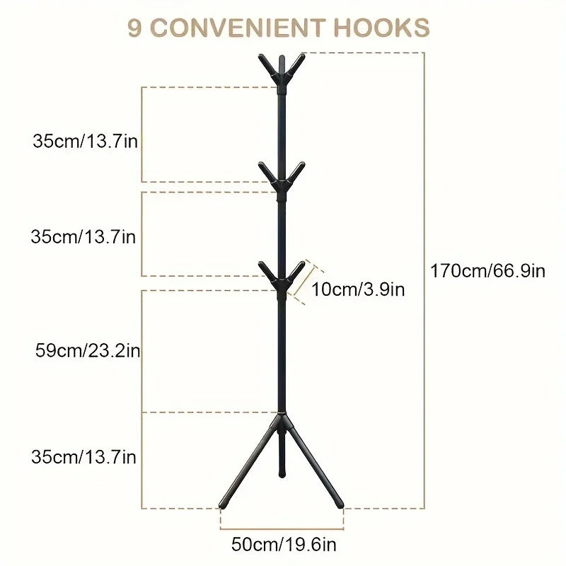 2026 New Model Hooked Wardrobe Hanger - Multi-Hook Floor-Mounted Wardrobe Hanger - Clothing and Accessories Storage