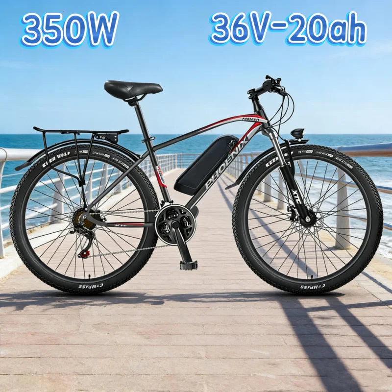 High-carbon steel frame ebike, 26-inch 350W 36V 20AH  battery adult electric bike, shock-absorbing comfortable electric bicycle