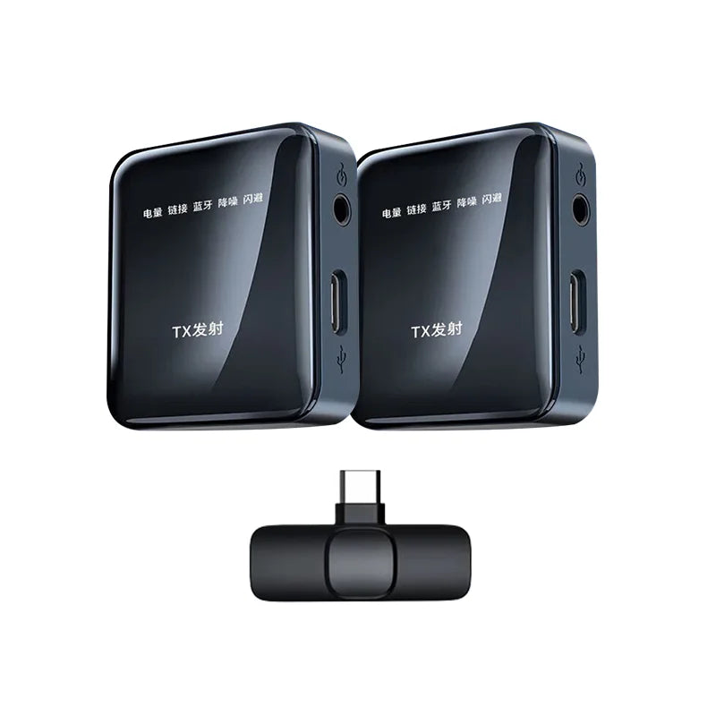 2.4G Wireless Lavalier Microphone Portable Audio Video Recording Mini Mic for iPhone Android Live Broadcast Gaming Phone vlog