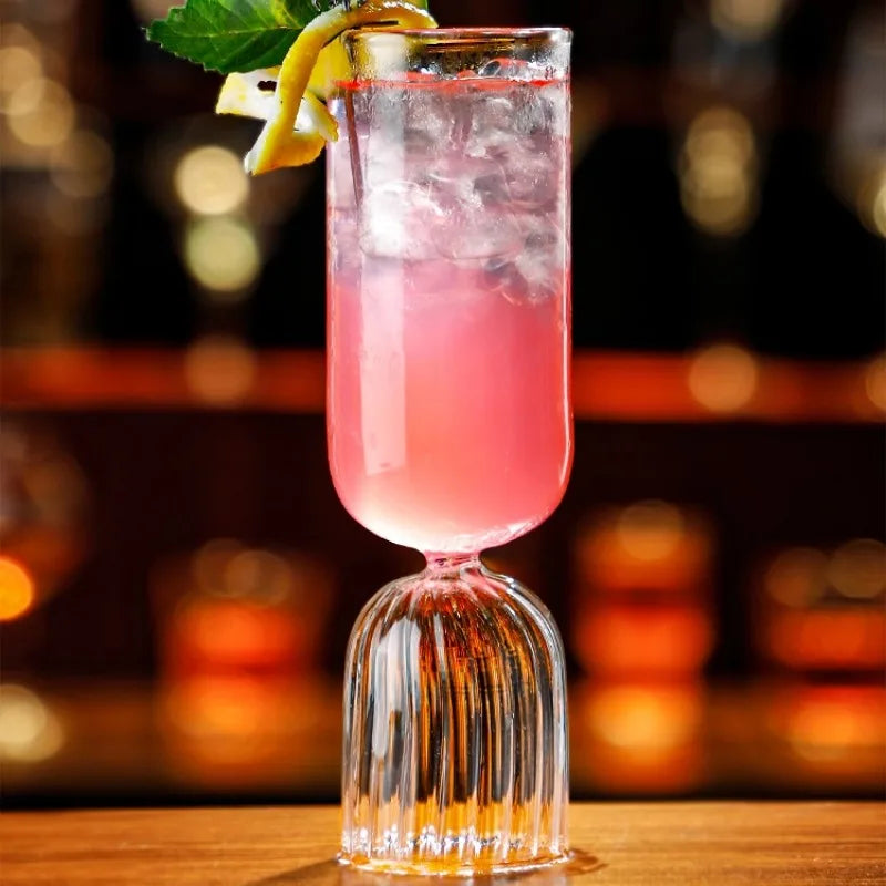 Frilled Highball Glass Cups Creative Cocktail Juice Glasses Cup Molecular Champagne Flute Bar Party Wine Cup Kitchen Tools