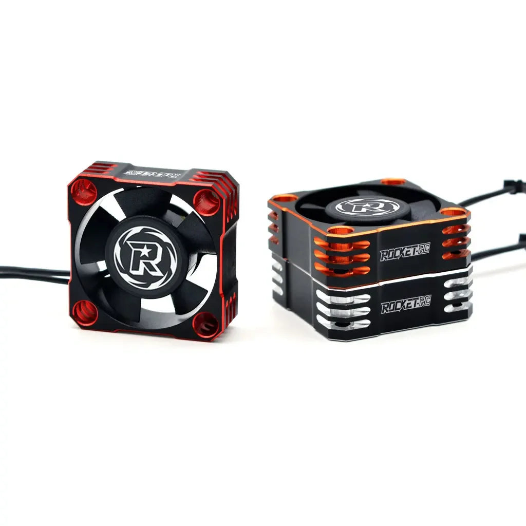 ROCKET-RC 25/30/35/40/50mm Metal Cooling Fan V2 32000/28000/21000/16000/10000RPM for 1/8 1/10 1/12 RC Car 540/550/3650 Motor ESC