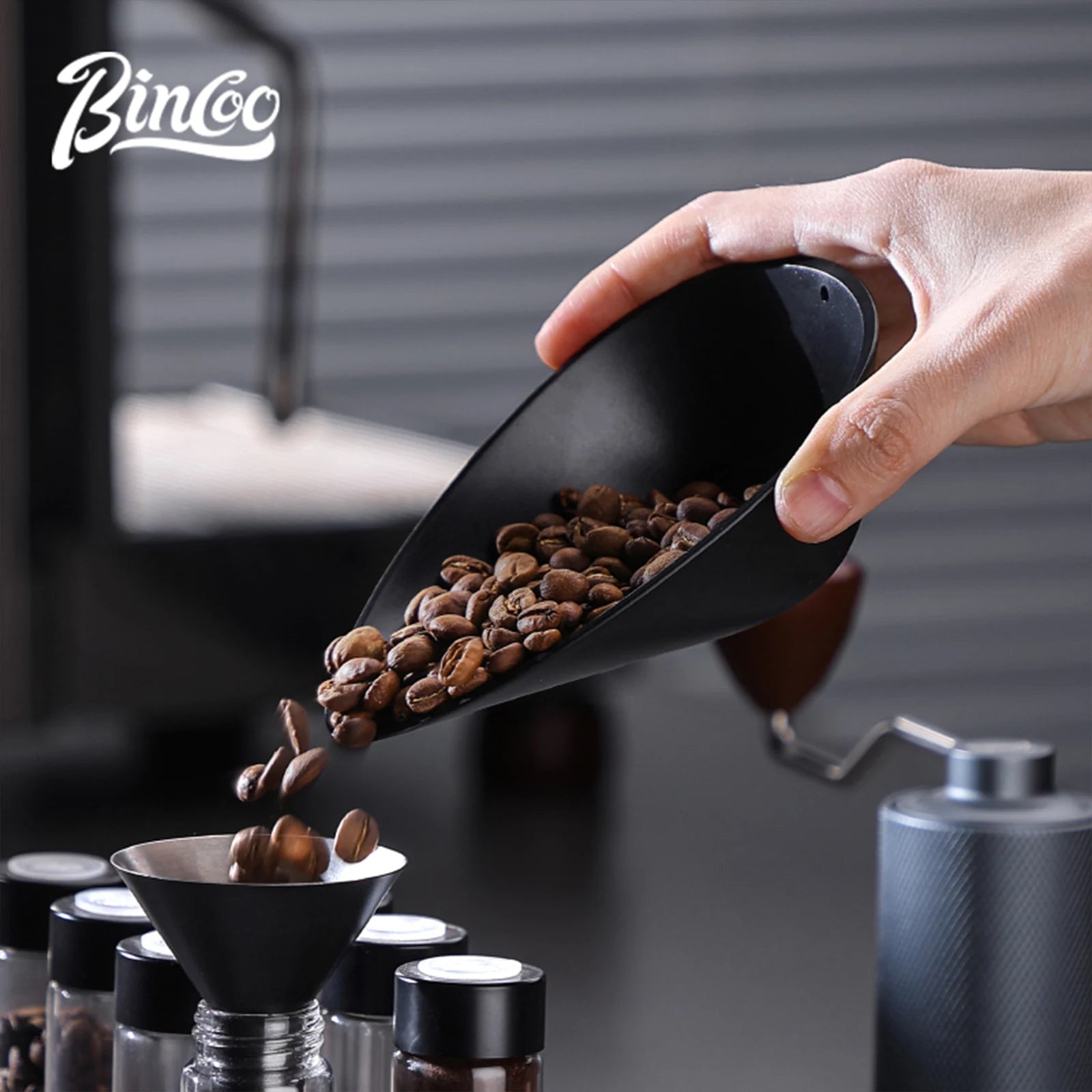 Binccoo coffee bean ingredient cup coffee or tea ingredient container measuring cup tray home barista espresso accessories