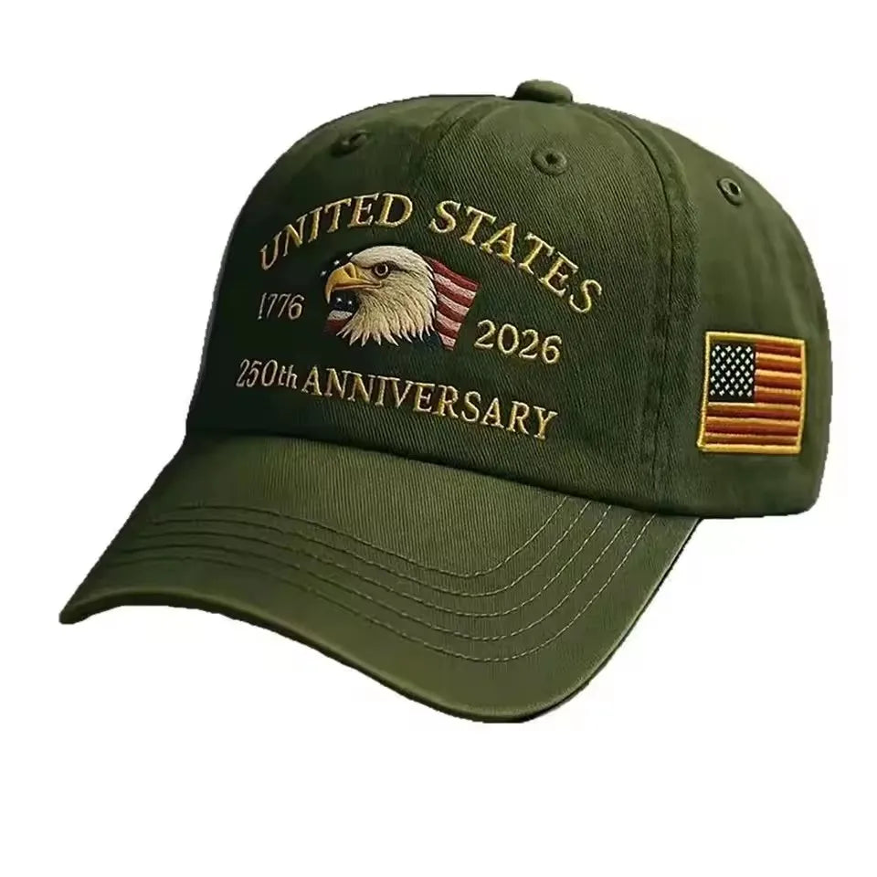 UETEEY 250th Anniversary Hat USA Patriotic Baseball Caps Eagle Embroidered Baseball Hats for Men Women 250 Year Anniversary Cap