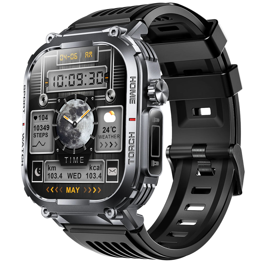 LaNikar New Smart Watch Men 3ATM Waterproof 2.02"S320B With Compass And LED Flashlight Sports And Fitness Tracking Heart Rate