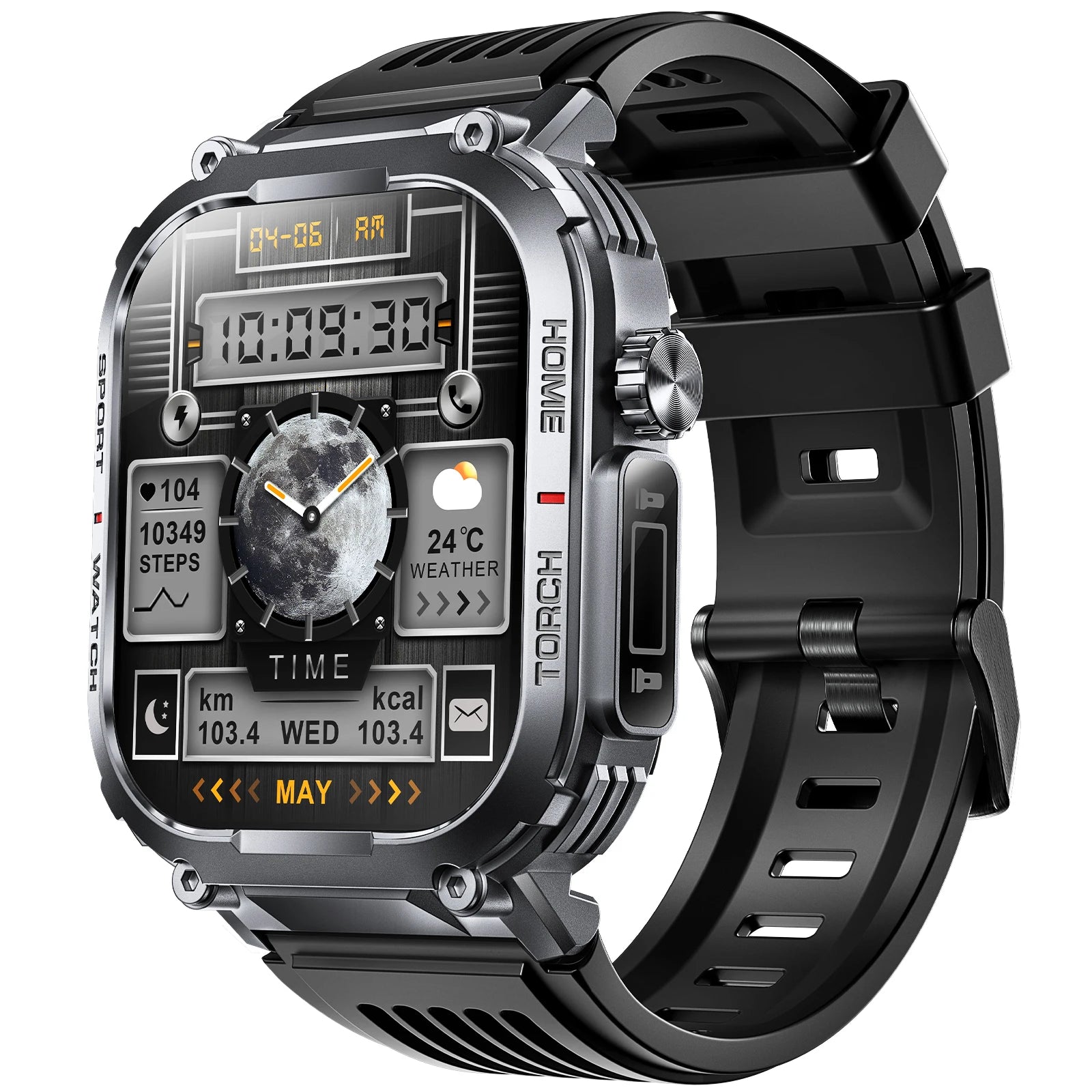 LaNikar New Smart Watch Men 3ATM Waterproof 2.02"S320B With Compass And LED Flashlight Sports And Fitness Tracking Heart Rate