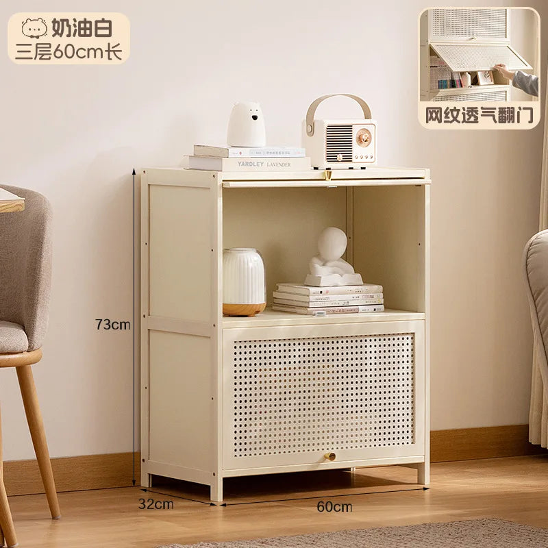 Bookshelf Bookcase Shelf with Cabinet Door Locker Integrated Lattice Cabinet Display Cabinet Floor to Floor Multi-layer Living R