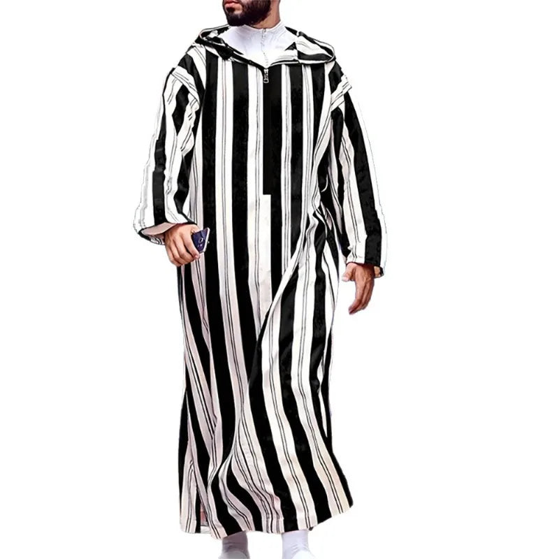 Arab Islamic Embroidered Kaftan Robe with Side Pockets Men Women