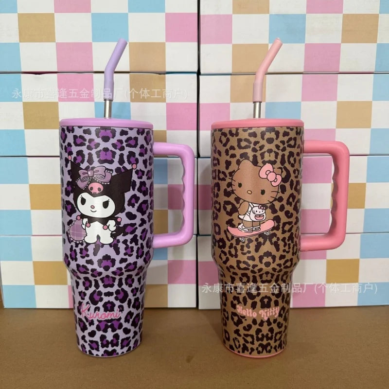 Cute Hello Kitty Water Cup Cartoon Anime Couple Gift Women Accessories High Beauty Car Insulated Cup Desktop Ornament Wholesale