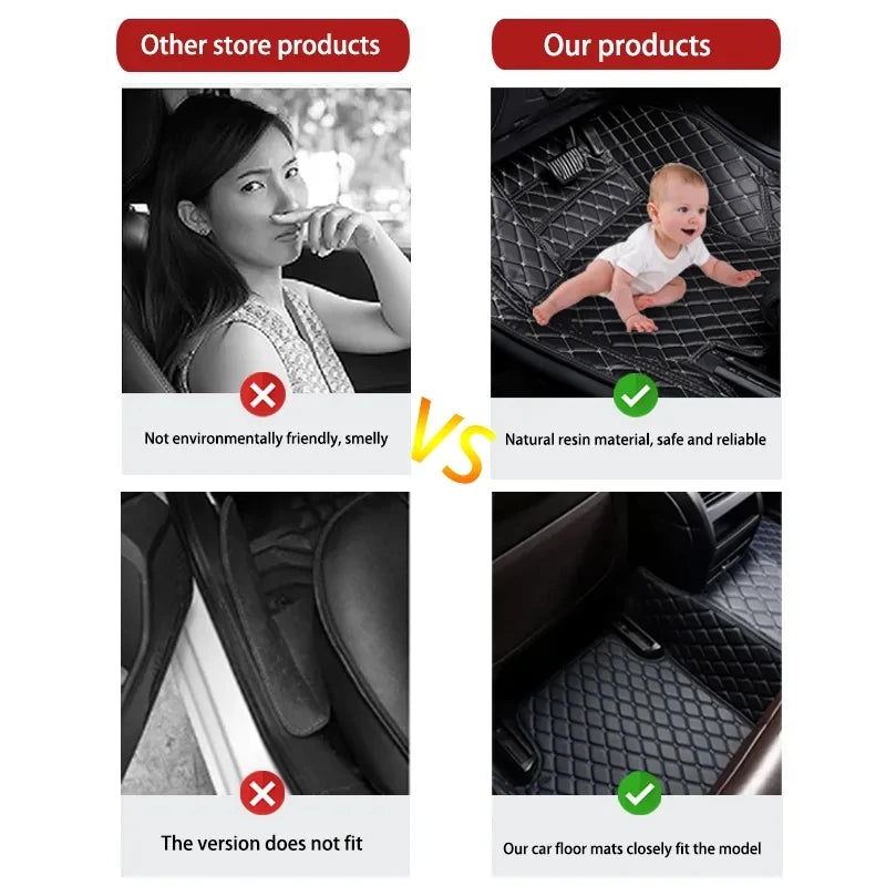 Car Mats For VW VW Passat CC 2008~2016 Floor Rug Set Auto Interior Parts Carpet Pad Luxury Leather Mat Car Accessories