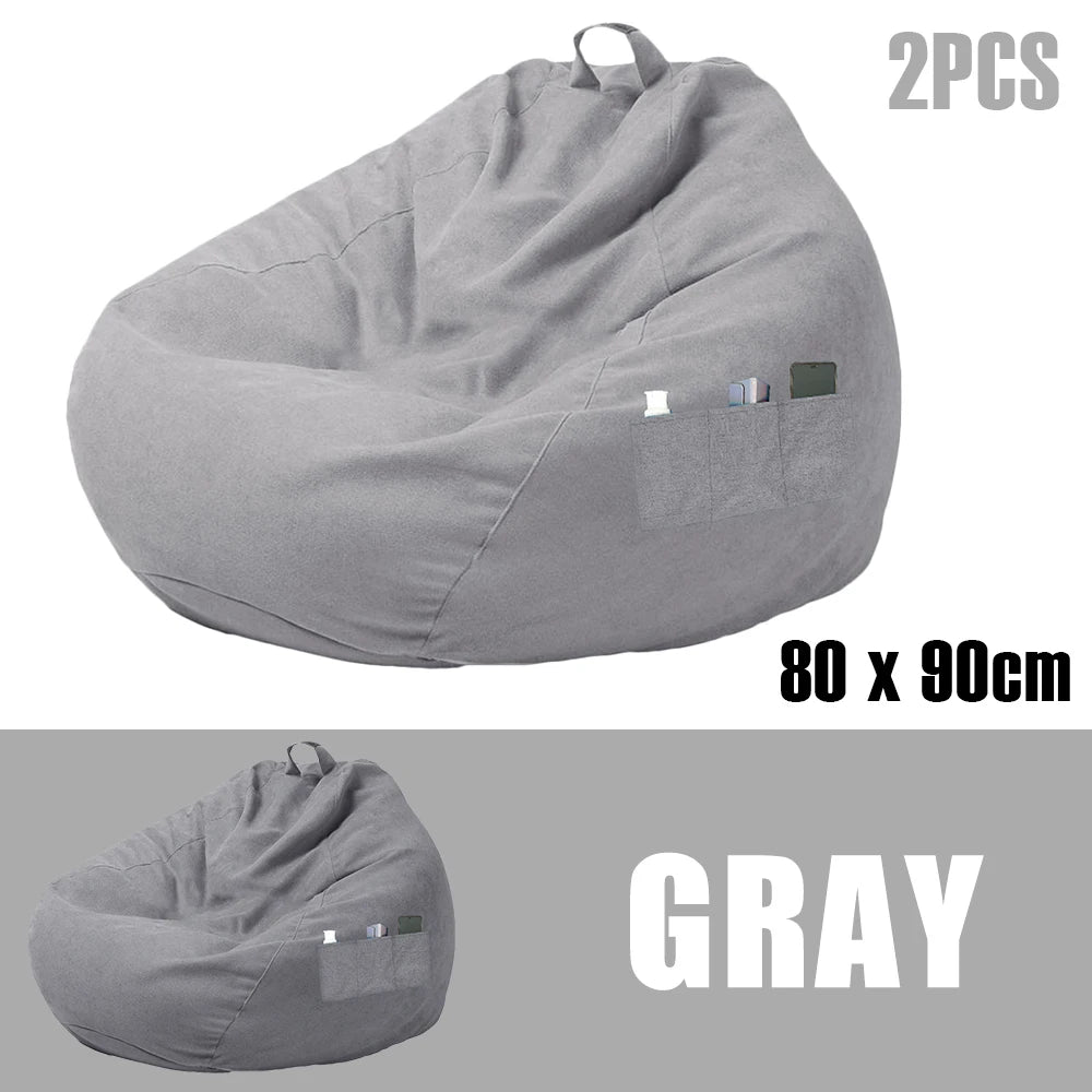 1/2Pcs Lazy Sofa Cover Soft Comfortable Sofa Chair Decorative Breathable Chair Sofa Cover with 3 Side Pocket for Furniture Decor