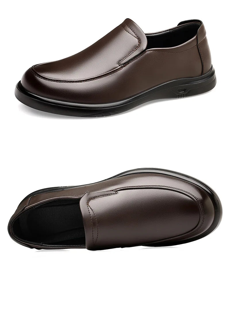 New Designer Solid Color Dress Shoes for Men Spring Autumn Fashion Leather Shoes Man Soft Sole Business Casual Shoe Male