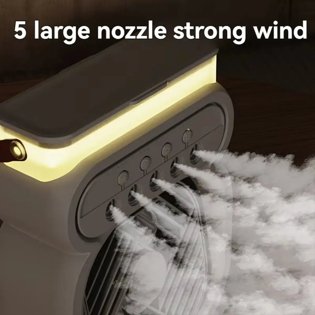 Delighted- 3 in 1 Fan AIr Conditioner Household Small Air Cooler LED Night Light Humidifier Air Adjustment Fan Office Fan Black