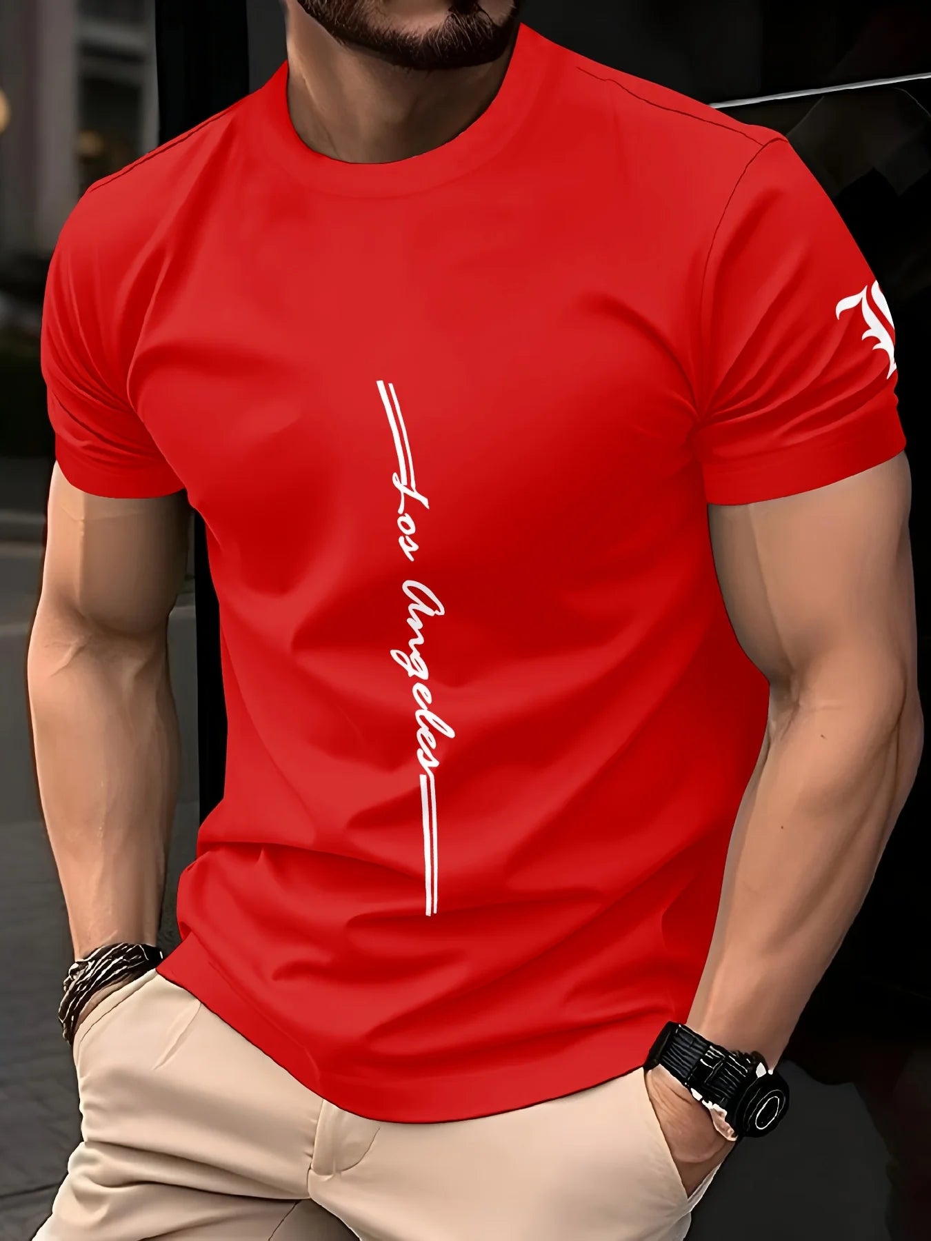 2025 Classic Men's T-shirt Clothing Simple Casual Men's Short Sleeve T-shirts Solid Color Letter Print O-neck T Shirt for Men