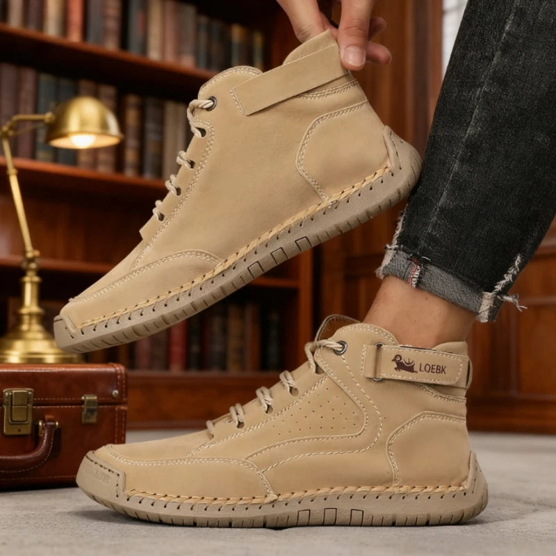 Men's High Top Boots Fashionable Handmade Sewn Buckle Casual Shoes Comfortable Fashionable Daily Walking Outdoor Adventure Boots