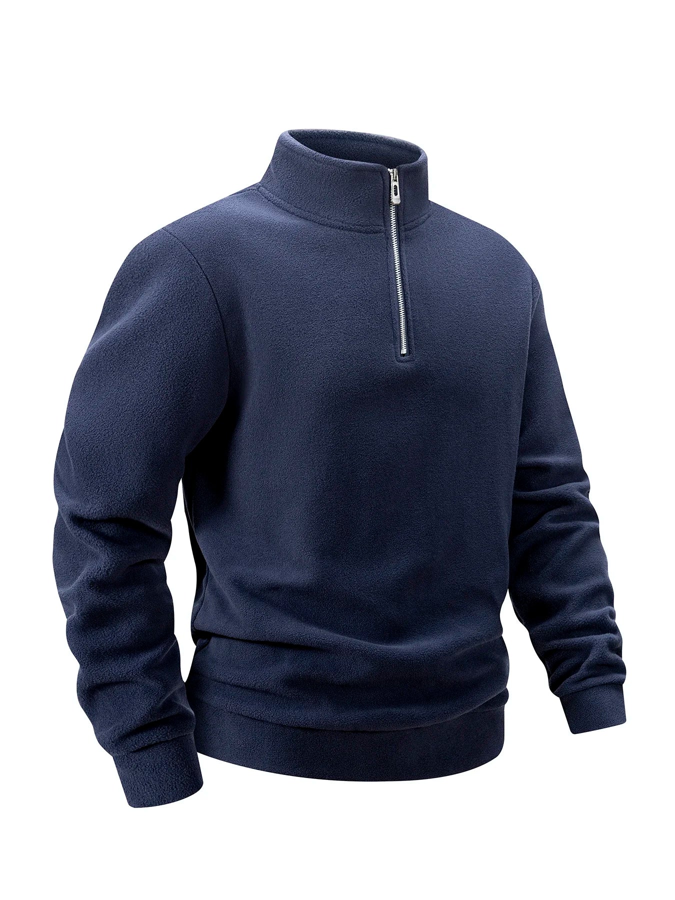 Men's Fleece Warm Sweatshirt Half Zipper Turtleneck Sweatshirt Solid Autumn Winter Pullover Thick Casual Sweatshirts Sportswear