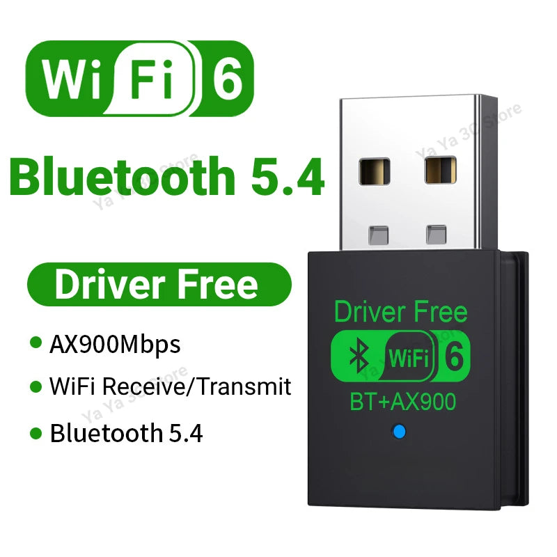 900Mbps USB WiFi Bluetooth 5.4 Adapter 2in1 Dongle Dual Band 2.4G 5GHz USB WiFi 6 Network Wireless Wlan Receiver DRIVER FREE - Free Item