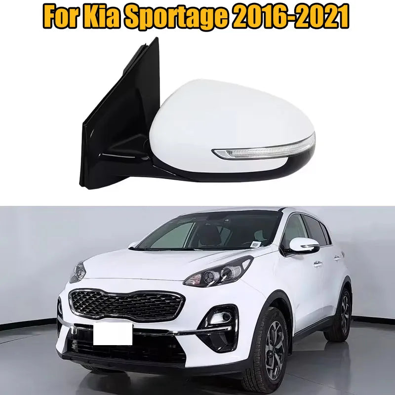 For Kia Sportage 2016-2021 Car Side Rear View Mirror Assembly 10-pins With Turn Signals Power Folding Heated Blind Spot