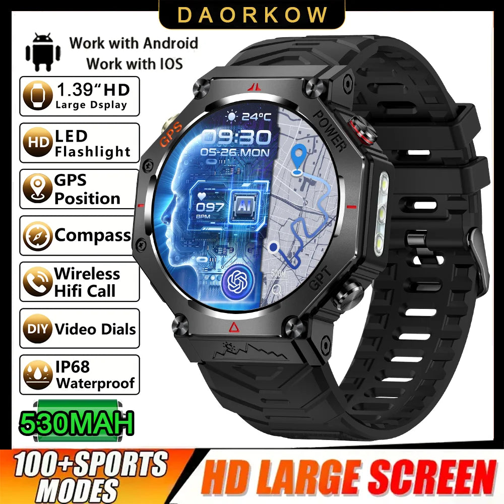 New GPS Smart Watch 1.39inch HD Pixel 360*360 Full Touch Screen AI Smart Assistant Health Monitoring Smartwatches for Men Women
