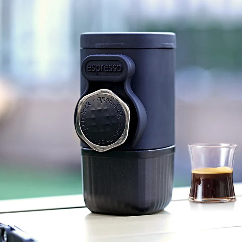 Portable hand pressed coffee machine coffee powder processing household travel outdoor small espresso machine