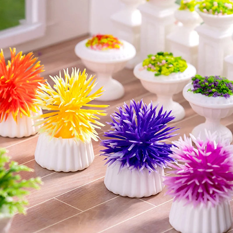 DIY Home Desktop Decorations  Simulation Flower Pot Plants Micro Landscape Figurine Miniature Mini Ornaments Resin Crafts Gifts