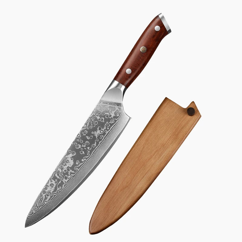 8 Inch Kitchen Chef Knife Set cooking kitchen Knife Japanese Kitchen Damascus Steel knife  Sharp Vegetable knife Rosewood Handle