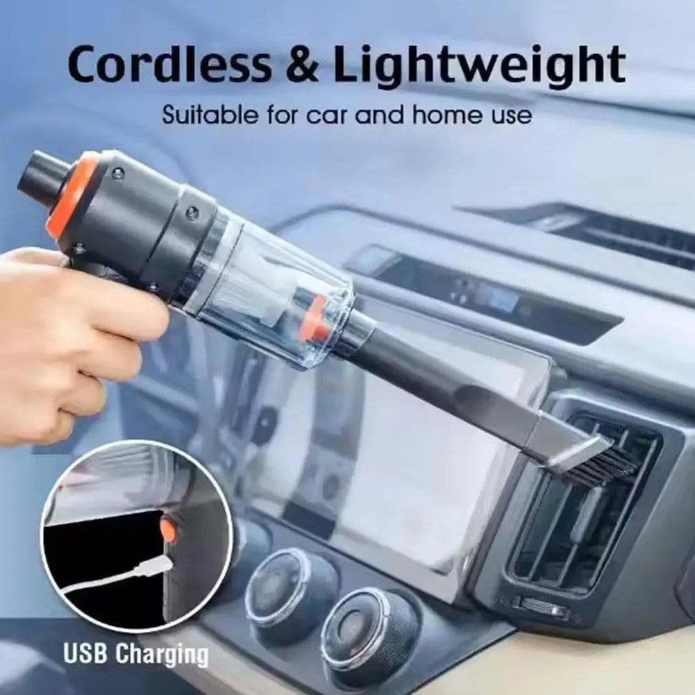 Car Vacuum Cleaner USB Charging Handheld Wireless Car Center Console Vent Details Cleaning Tool Car Home Vacuum Cleaner