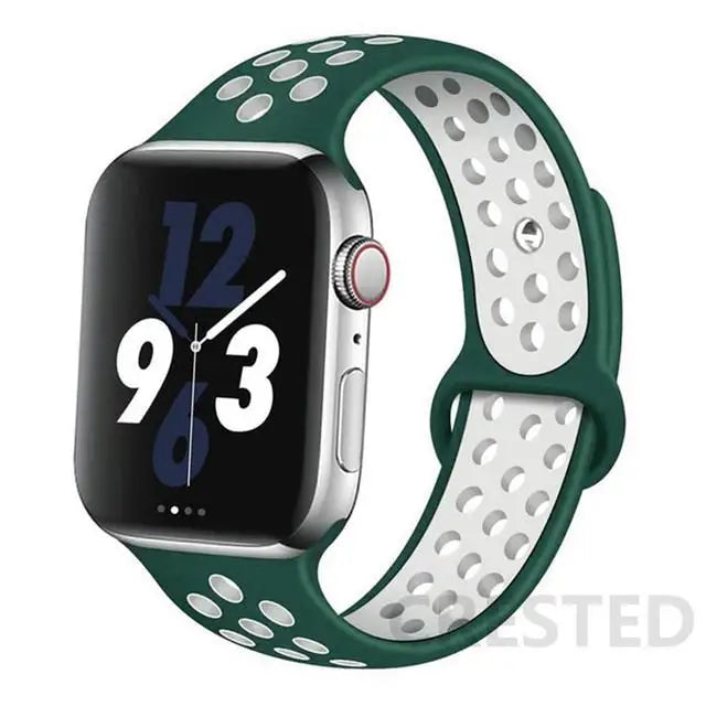Silicone Strap For Apple Watch Band 45mm 44mm 40mm 49mm 41mm 38mm 42mm Sport bracelet iWatch Ultra 2 Series 9 8 7 6 se for nike