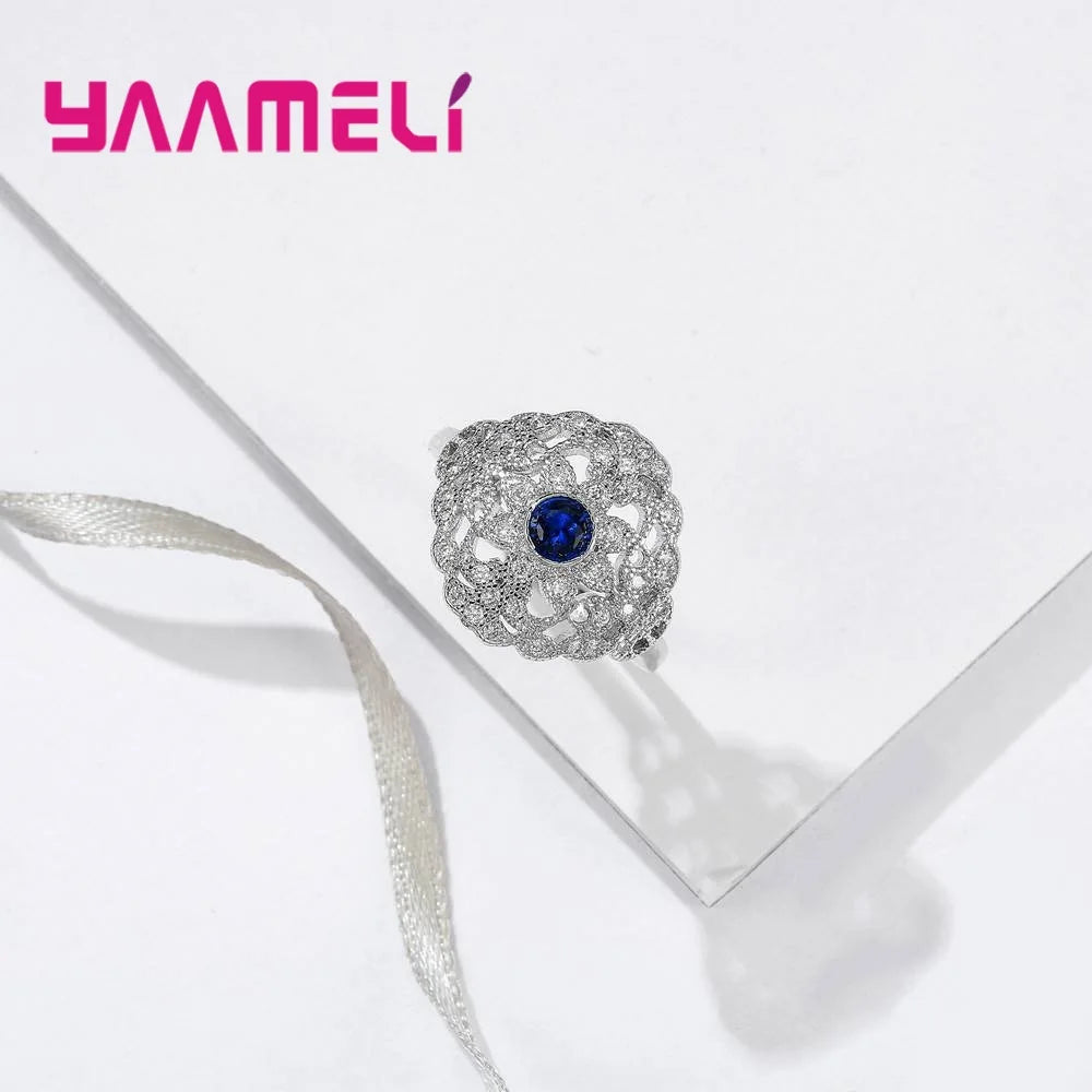 Valentine's Day Best Gifts For Women Genuine 925 Sterling Silver Color Classic Finger Ring for Women Wedding Jewelry