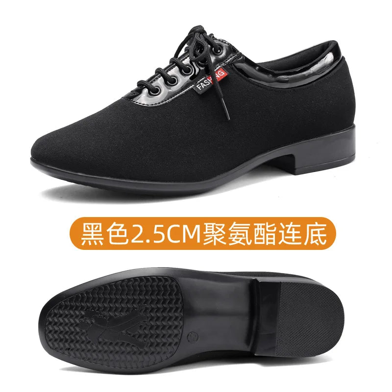 XIHAHA Men Oxford Cloth Standard Dance Ballroom Cloth Straight Outsole Practice Competition Modern Dancing Sport Shoes Sneakers