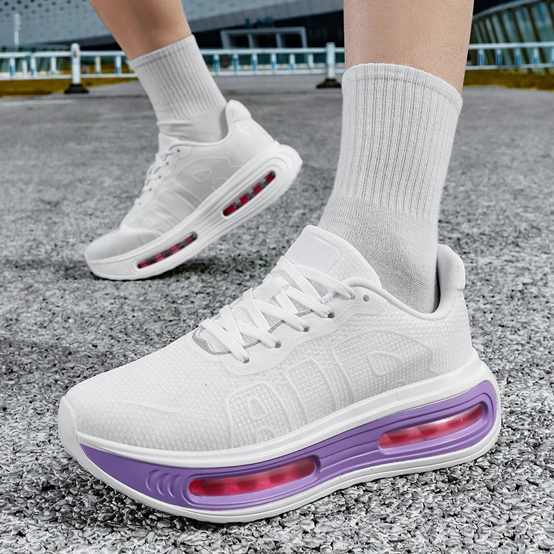 New Men's Running Shoe Night Fluorescent Women Carbon Plate Lace-Up Jogging Cushioning Sneakers Lightweight Casual Shoes