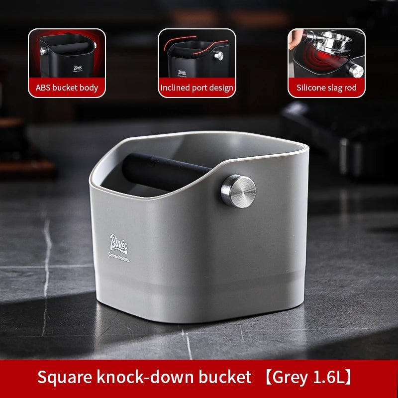 BINCOO 1.6L Increase Espresso Knock Box, Stainless Steel Coffee Grounds Container,Espresso Knock Bin for Home Barista Commercial