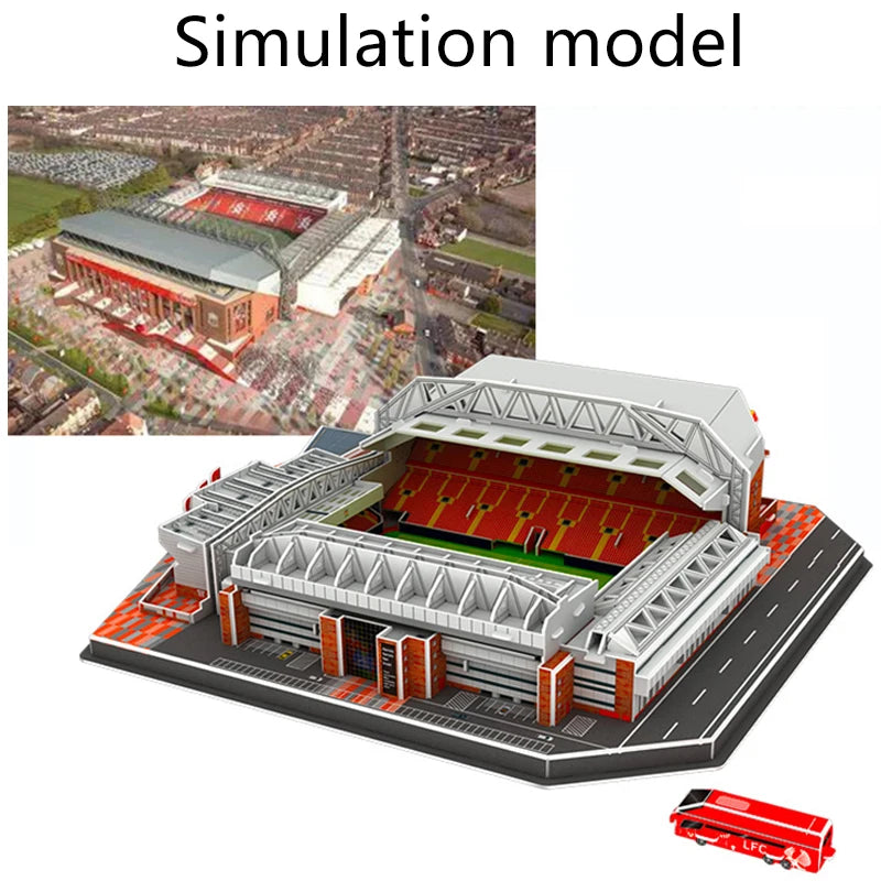 Miniature Football Field 3D DIY Model Assembly World Famous Stadiums Models Football Game Peripheral Toys Fans Toys Gifts TMZ