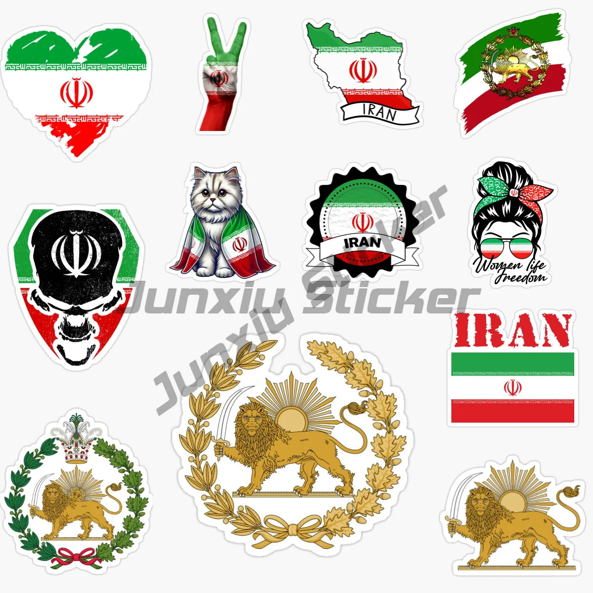 IRAN National Flag Car Sticker for Badge Bicycle Van Laptop Motorcycle Wall Car Window Glass Off-road Decal Customizable