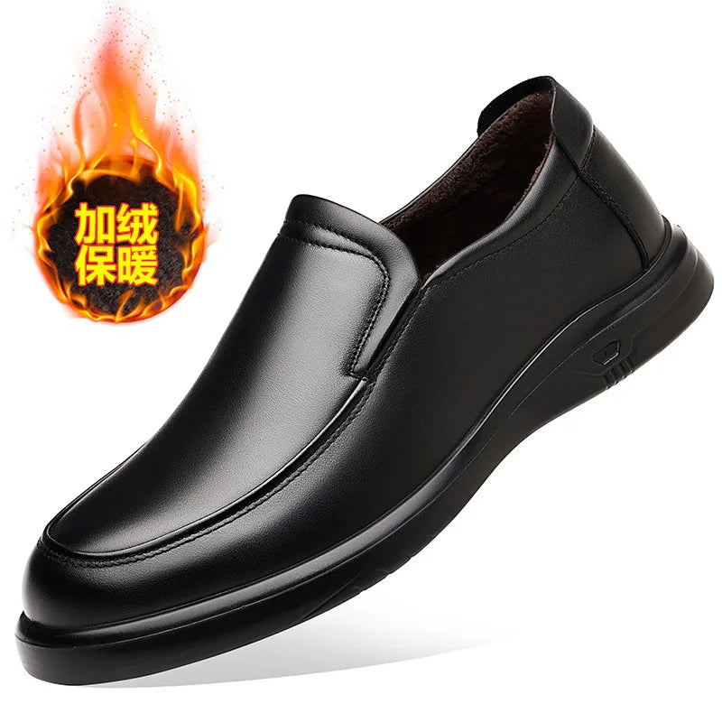 New Designer Solid Color Dress Shoes for Men Spring Autumn Fashion Leather Shoes Man Soft Sole Business Casual Shoe Male