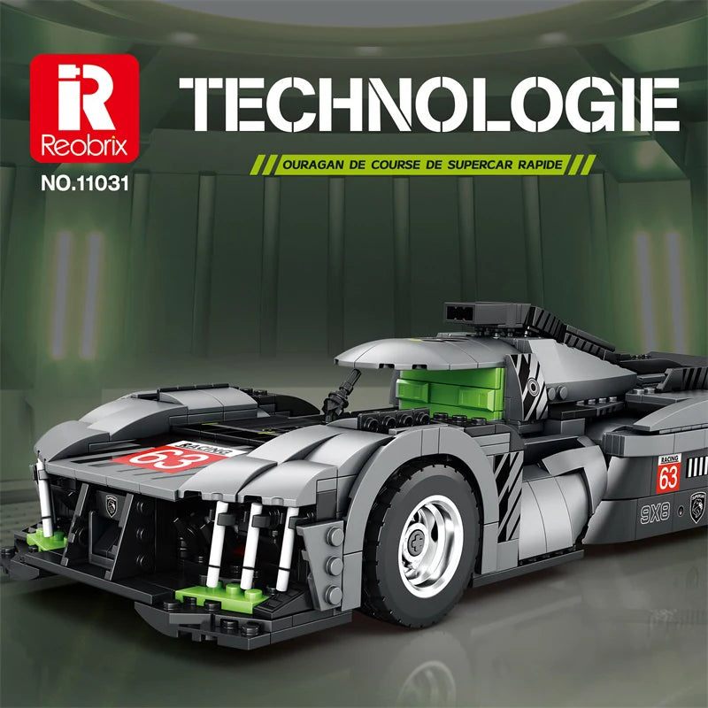 Reobrix 9X8 Supercar Building Blocks Set, Collectible Sport Car Model Toy Gift Idea for Teens, Kids, Boys 14+, 1338 PCS