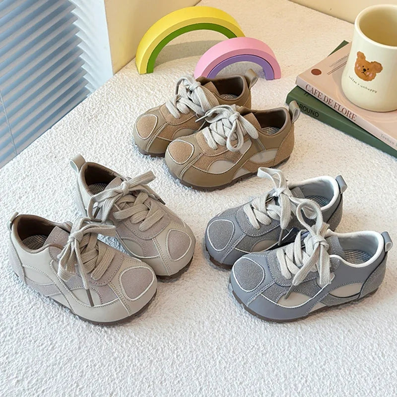 Kids Sports Shoes Toes Capped Anti-kicked Boys Girls Casual Shoes Non-slip Soft 2025 New Children Running Shoes Comfort Insole