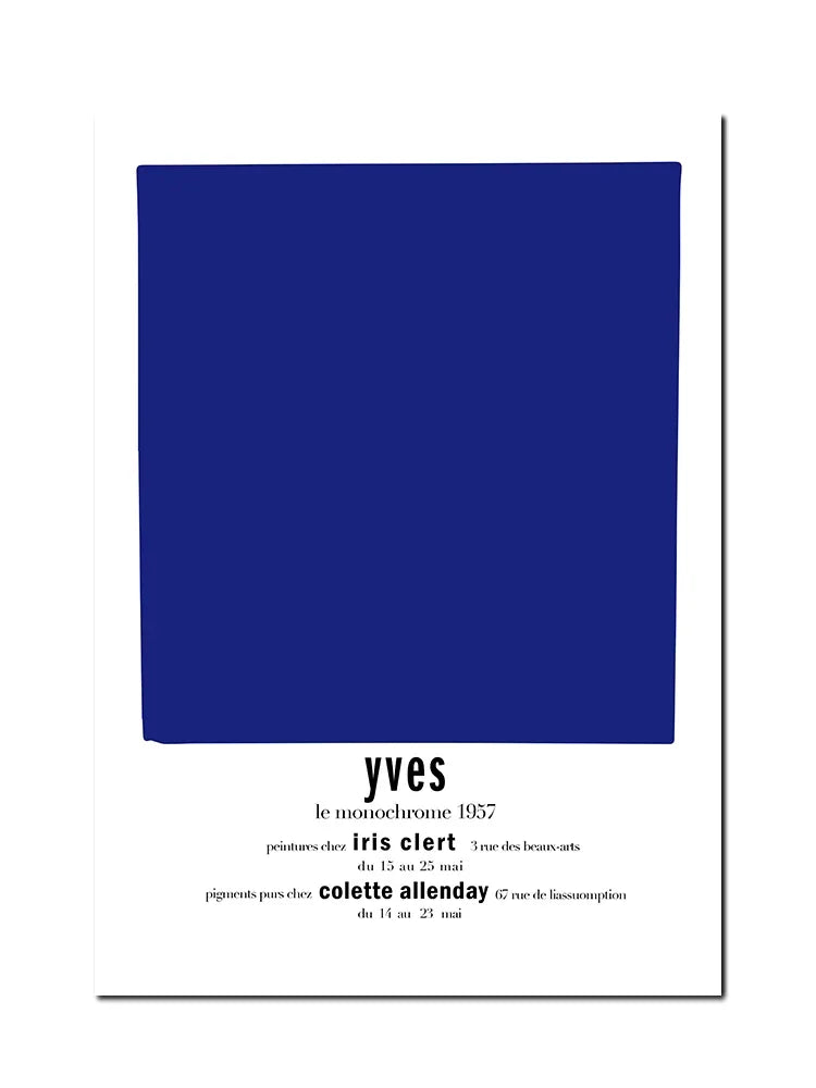 Yves Klein Abstract Blue Soulages Circle Wall Art Minimalist Print Canvas Painting Posters for Living Room Modern Home Decor