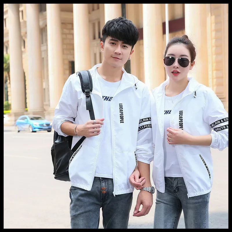 Summer  Sun-Protective Thin Jacket Men Tactic Hiking Fishing Cycling Hooded Gym Sport Windbreaker Ultra Light Coats Jogging